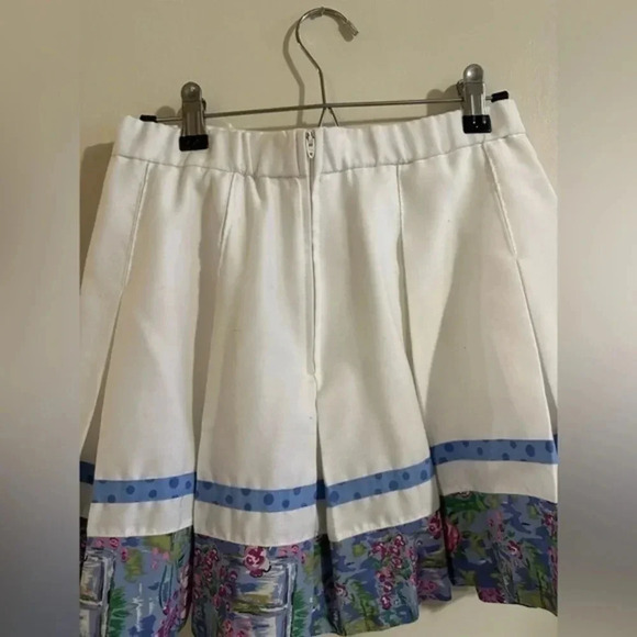 Vintage White Tennis Skirt with watercolor hem - Picture 3 of 4